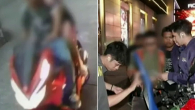 一名中国女游客在泰国遭假网约车司机性侵，图为男疑犯落网画面。
