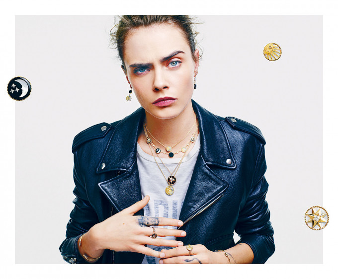 Cara Delevingne以多個不同造型展示新作的百變配搭。
