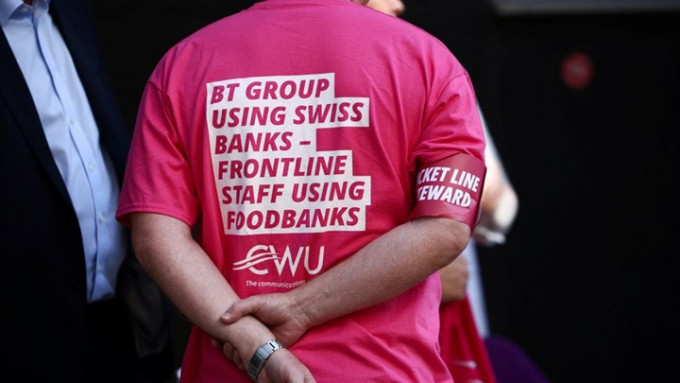 英國電訊業工人工會將於10月罷工4日。路透社資料圖片