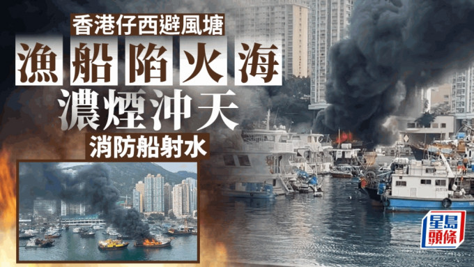 香港仔西避风塘渔船陷入火海   消防船到场射水
