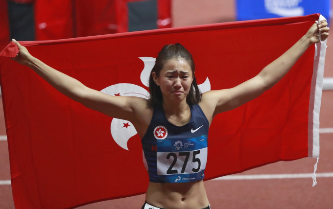 吕丽瑶以13秒42完成100米栏，为港队再添一面铜牌。AP