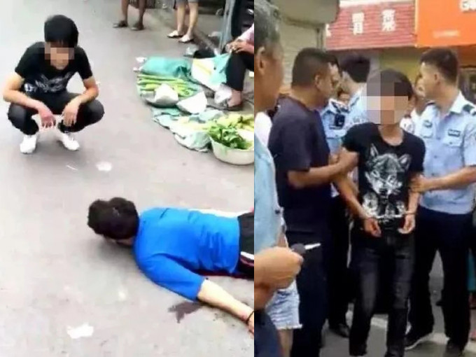 王男用水果刀当街捅死宋姓同窗。（网图）