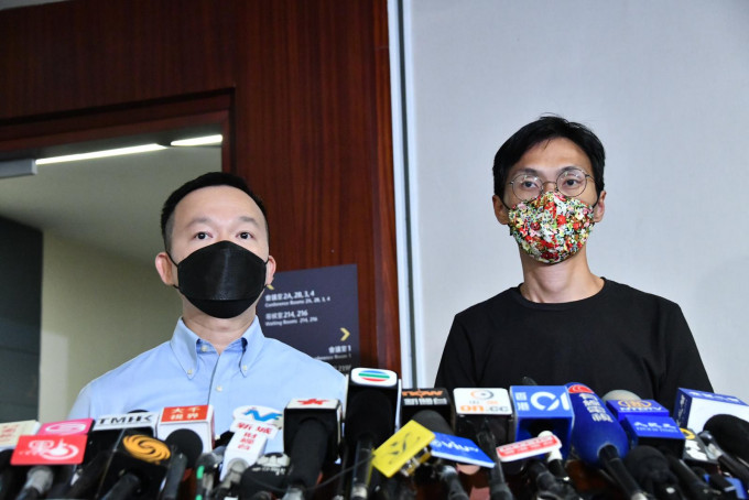 陳志全（左）和朱凱廸今早被警方拘捕。資料圖片