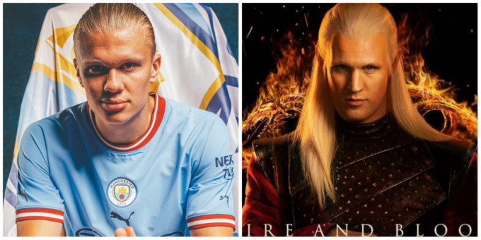 夏蘭特(左)與《龍族前傳》角色Daemon Targaryen幾乎一模一樣。網上圖片