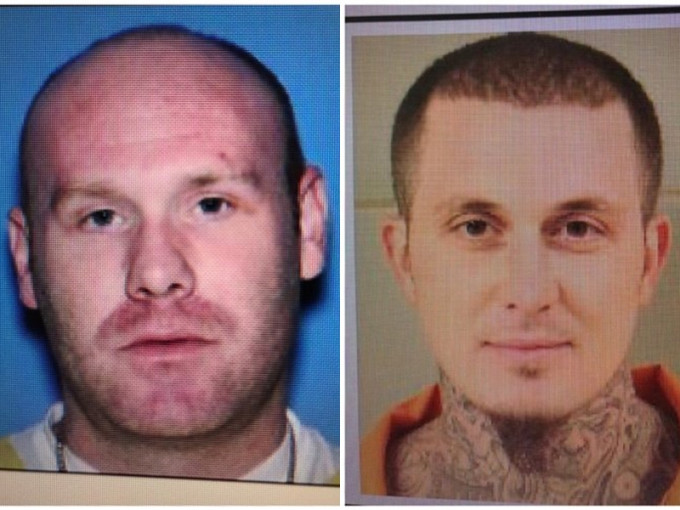 两名越狱囚犯分别是格莱特（右）和桑德森（左）。　网图