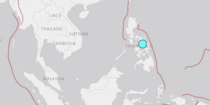 菲律賓地震震央瑪斯貝特島位置。美國地質調查所（ USGS）圖片