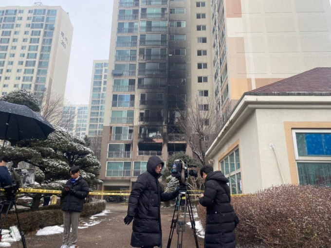 發生火警的首爾住宅大廈。網上圖片