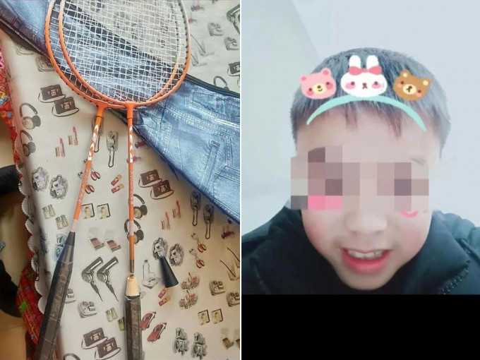 湖南12歲男生場邊觀戰，遭折斷羽毛球拍擊中眉骨身亡。(網圖)