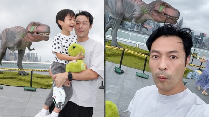 张达伦带4岁半囝囝出席恐龙主题活动。