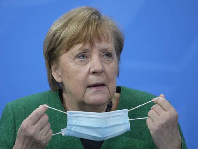 德國總理默克爾公布實施迄今最嚴厲封鎖措施。AP圖片