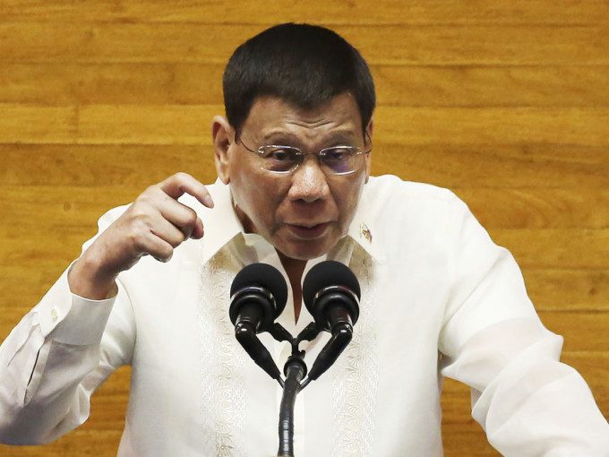 菲律賓總統杜特爾特。AP圖片