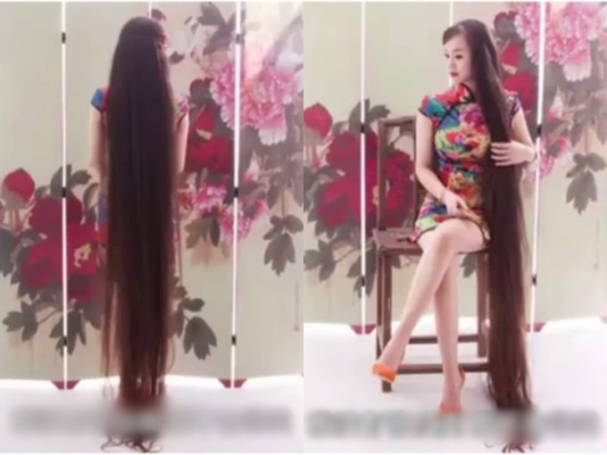 樊高妃留2.5米長髮。網上圖片
