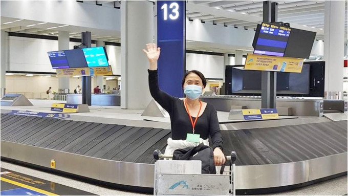 刘慧卿的德国之旅结束，已抵达香港机场。FB图片