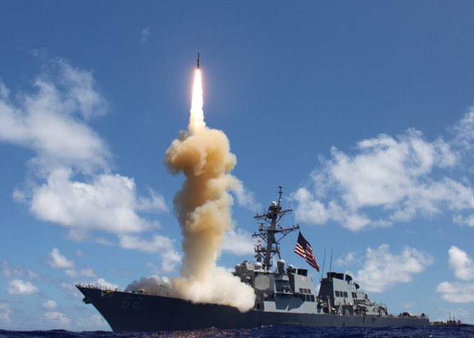 美国海军日前进行神盾系统拦截试验失败。AP资料图片