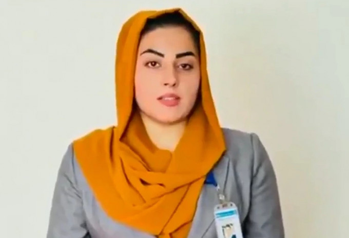 阿富汗知名女主播Shabnam Dawran。Twitter截图