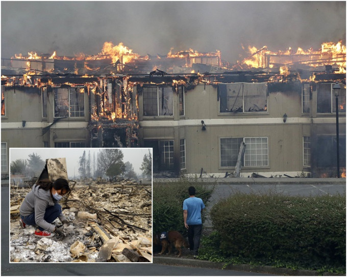山火波及超过2千间房屋被焚毁。AP