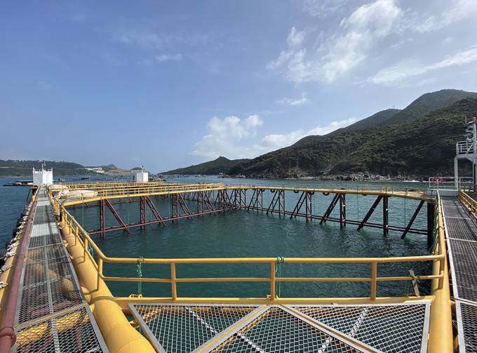 東龍洲深海網箱養殖示範場採用半潛式鋼質桁架深海網箱設計。網誌圖片