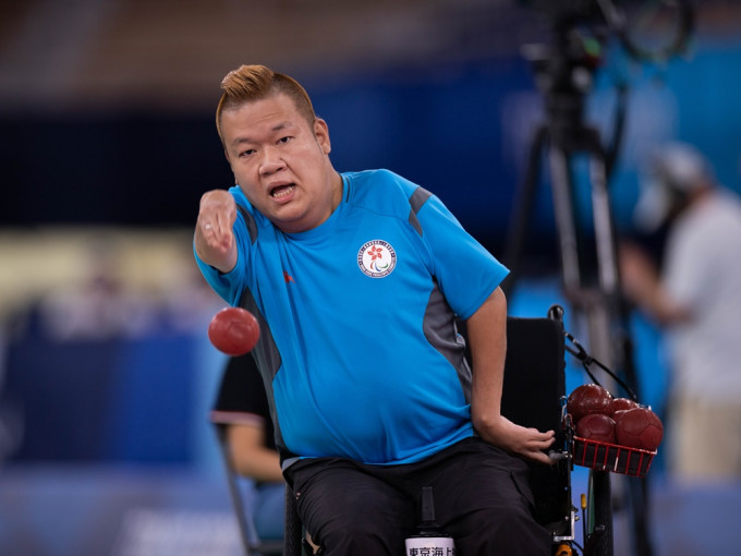 梁育榮勇奪硬地滾球銅牌。香港殘疾人奧委會暨傷殘人士體育協會資料圖片