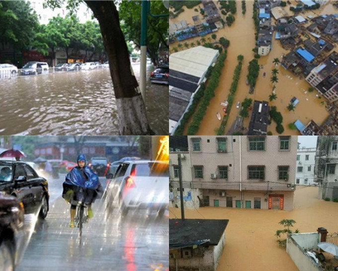 5月7日广州遭受暴雨侵袭。