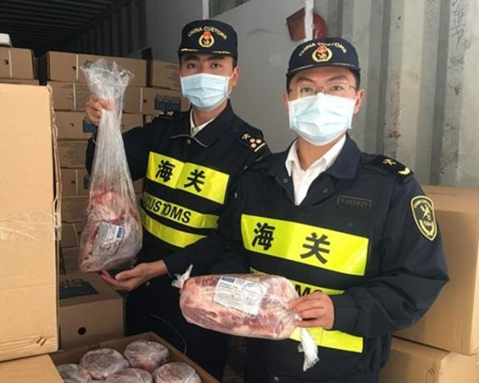 皇崗海關檢26噸走私進口凍牛肉。網圖