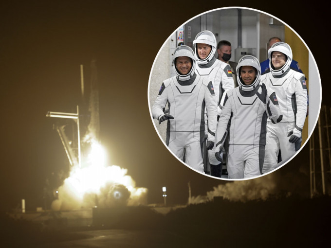 SpaceX四名太空人成功升空，包括60年來第600個太空人。AP圖片