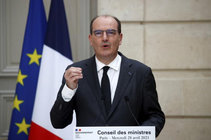 法國總理卡斯泰被列為密切接觸者須隔離7天。AP圖片