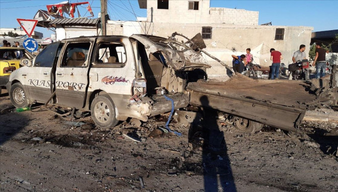 敍利亞北部邊區發生汽車炸彈爆炸。 網圖