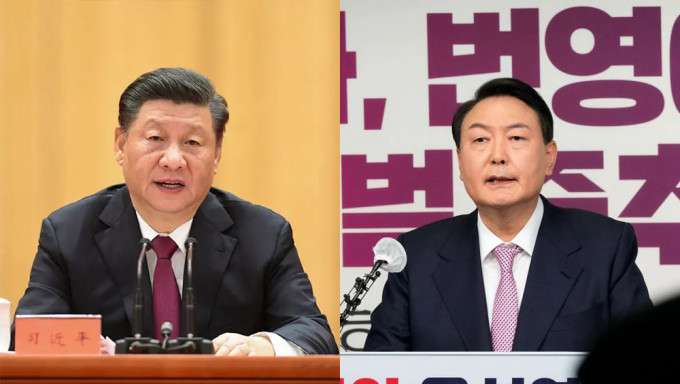 習近平下午與南韓候任總統尹錫悅通電話。