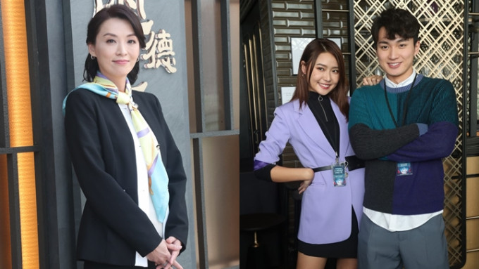 陳煒（左圖）、戴祖儀及周嘉洛今日一同為新劇拍外景。