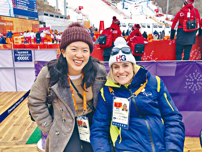 筆者程珍（左）與國際殘奧委會現任董事Muffy Davis。