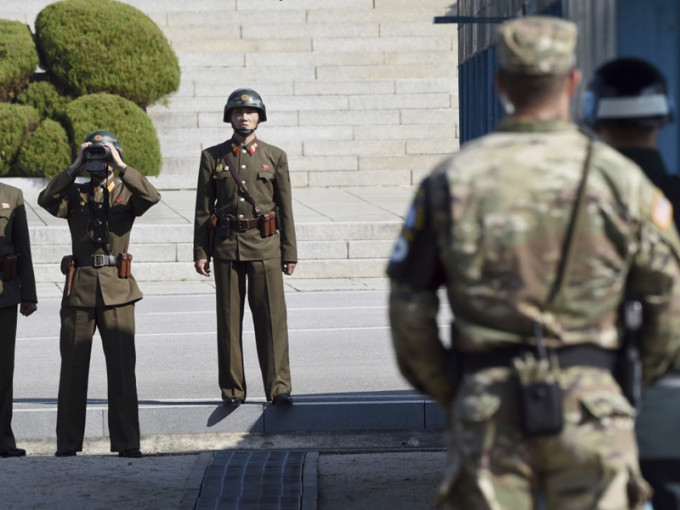 南北韓邊界附近一個警崗今早發生衝突。AP資料圖片