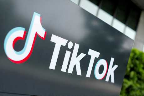 TikTok在美國加州總部的公司標誌。路透社