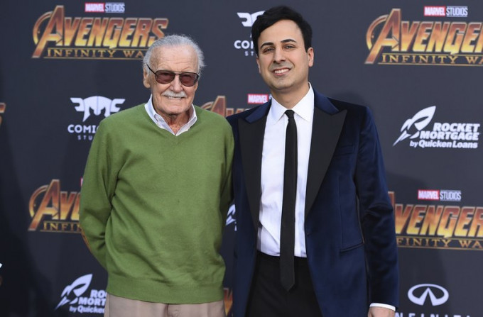有「Marvel之父」称号的Stan Lee与生前经理人Keya Morgan。AP图片