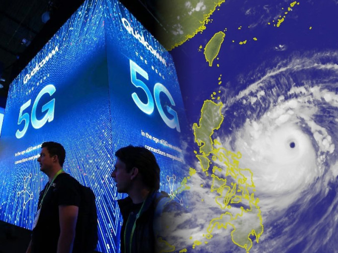5G網絡可能會干擾氣象衛星；右圖為去年超強颱風山竹的衛星雲圖。AP/日本氣象廳