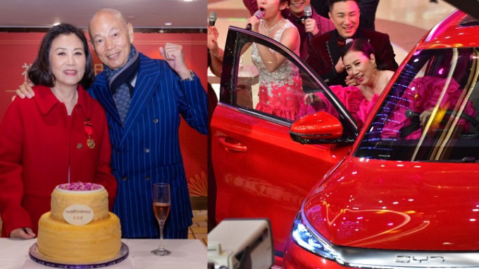 汪明荃去年11月在台庆抽中大奖电动车，当时曾表示会转赠罗家英，最近罗家英终于揸新车出游！