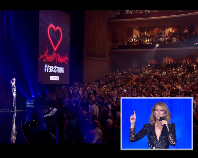 Celine Dion带领观众默哀。