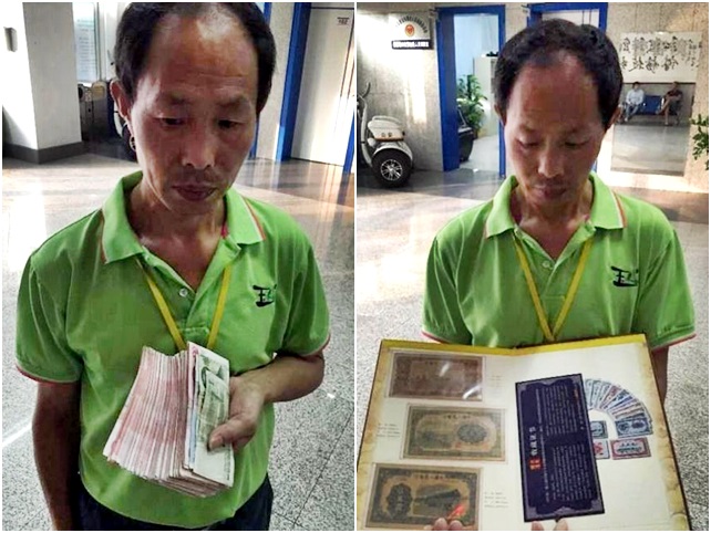 清洁工张东林捡到一个内有过亿元古董的袋子,交还警方并婉拒收酬金。
