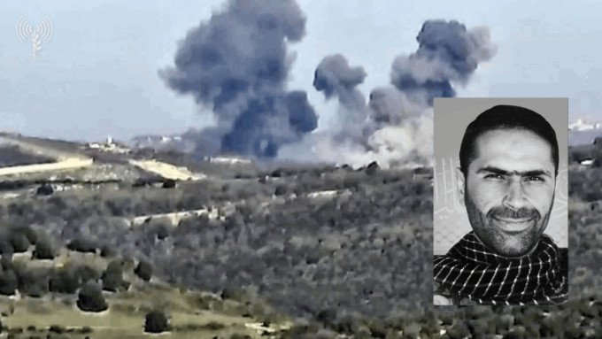 以色列表示空袭击中黎巴嫩真主党目标，真主党（Hezbollah）精锐部队拉德万（Radwan）一个单位的副队长塔维尔（小图）丧生。 路透社/美联社