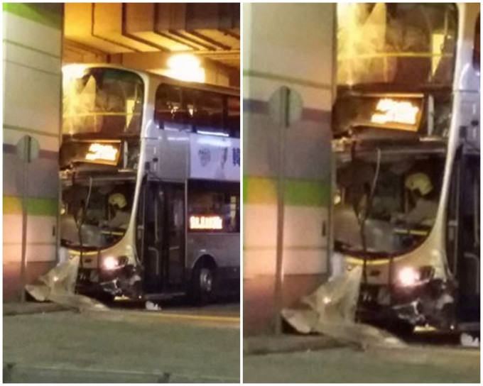 车长一度被困。香港突发事故报料区fb图片