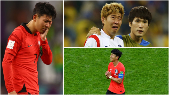 孫興民三次出戰世界盃都淚灑球場，今屆首度晉級十六強變喜悅的淚水。Reuters