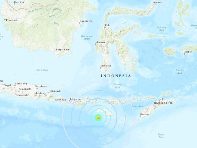 印尼松巴岛地区发生6.1级地震。(网图)