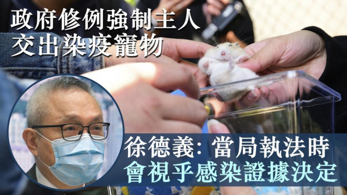 食物及衞生局副局長徐德義表示，政府會將檢討上次收回倉鼠行動，研究制定預案，令市民在交出動物時更安心。資料圖片