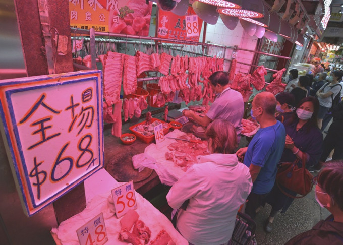 豬肉及外出用膳費用上升，導玫本港3月消費物價指數微升。資料圖片