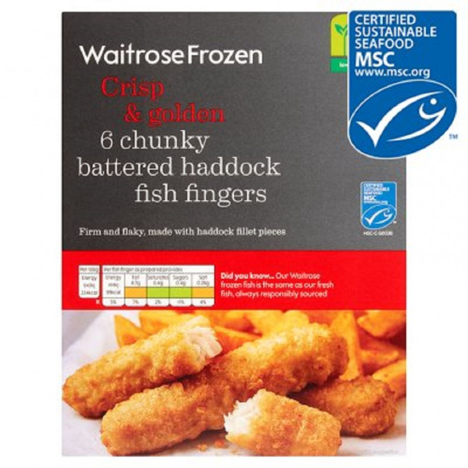 英國一批冷凍魚手指疑含有大條魚骨需回收。網上圖片