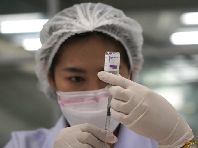 泰国统计指当地接种阿斯利康疫苗后出现血栓机率仅约500万分之1。AP资料图片