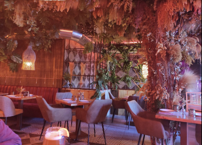 出事餐厅室内有大量植物装饰。 网上图片