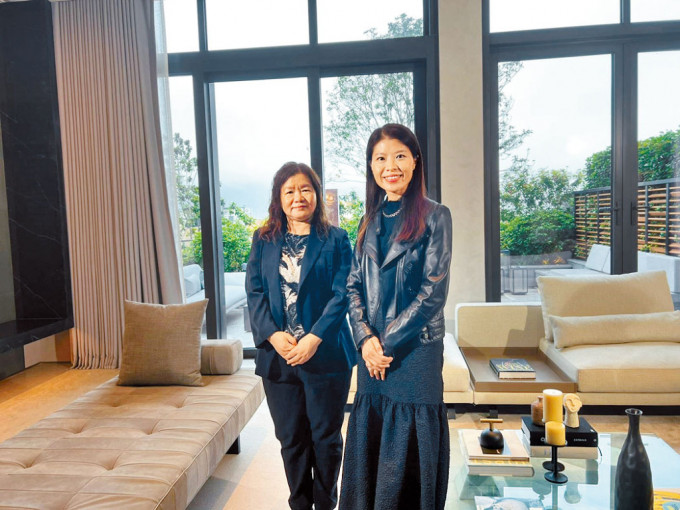 香港興業林紅（左）稱，兩周內錄得數宗租務成交。旁為希慎興業葉慕貞。