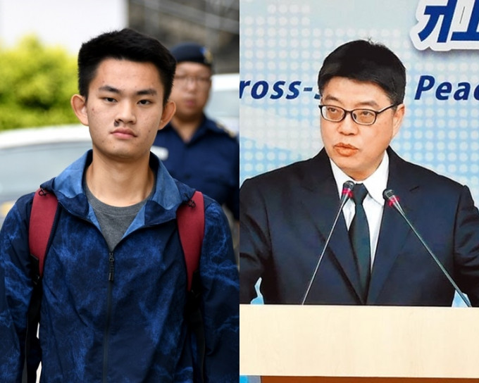 邱垂正(右)指，陳同佳(左)可到台灣駐港辦事處櫃台申請入台證件。 資料圖片