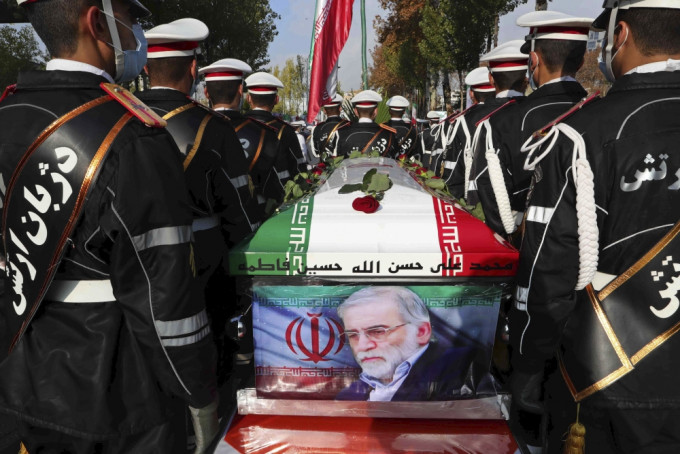 伊朗为法克里扎德举行葬礼。ap图