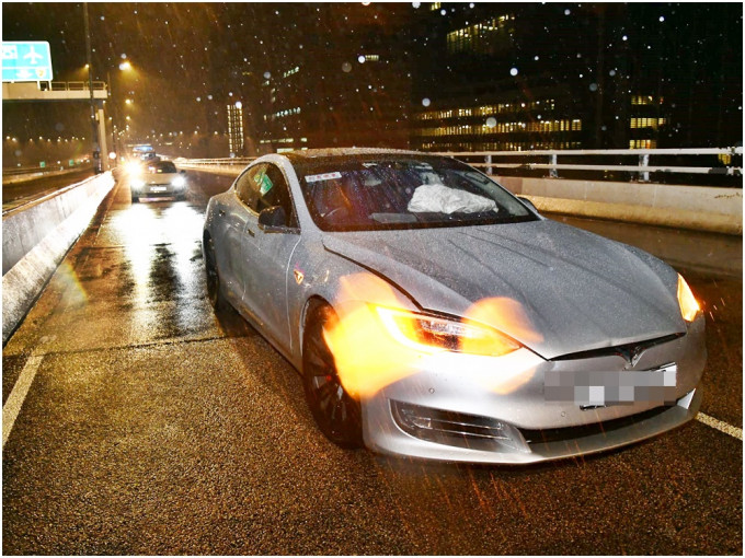 涉案的Tesla電動車。